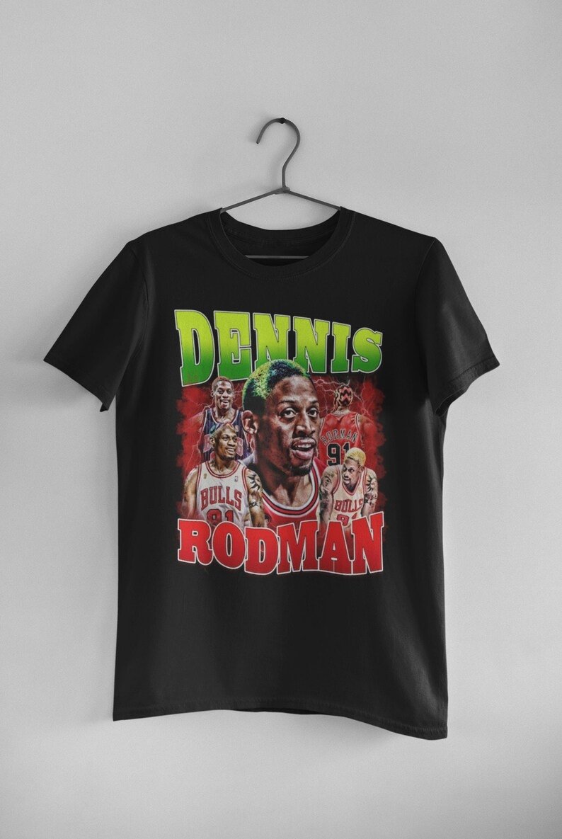 Dennis Rodman T-Shirt Vintage 90s Basketball Dennis Rodman Shirt Sizes S -  2XL