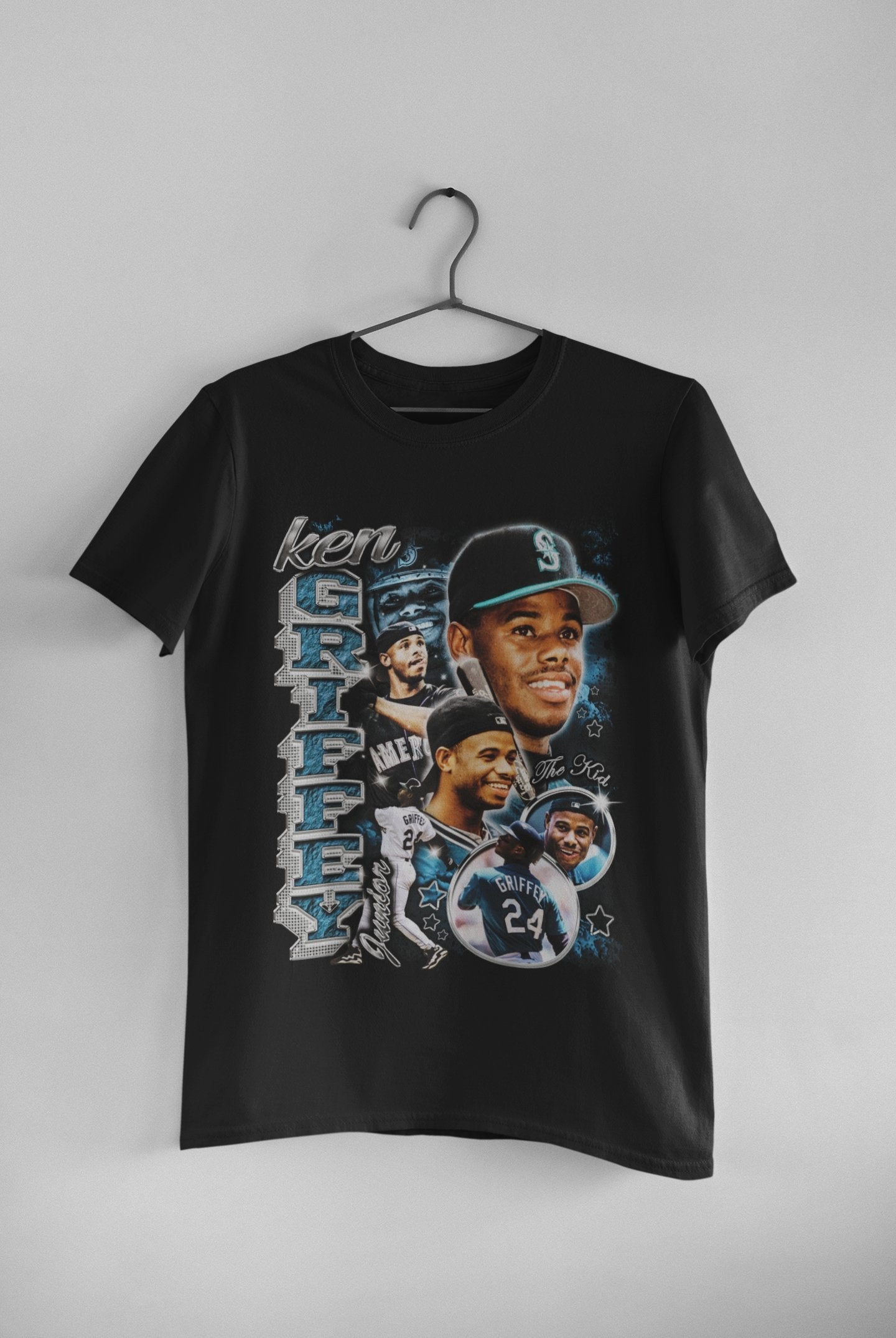 Ken Griffey Jr MLB Seattle Mariners Tee T Shirt Size XL Made In USA Vintage  90's